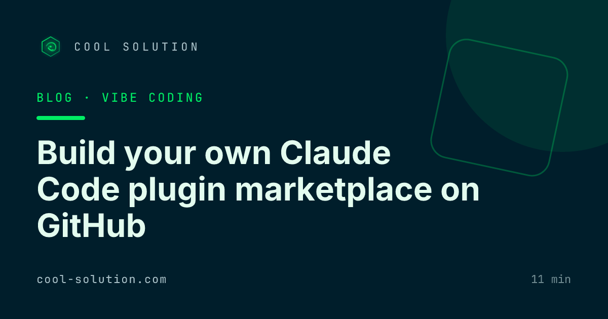 Build your own Claude Code plugin marketplace on GitHub — Cool Solution